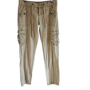 Papaya Drawstring Beige Cargo Pants